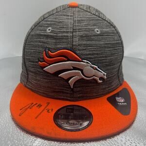 New Era Denver Broncos 9FIFTY Snapback Gray Orange NFL Team Cap Signed Hat